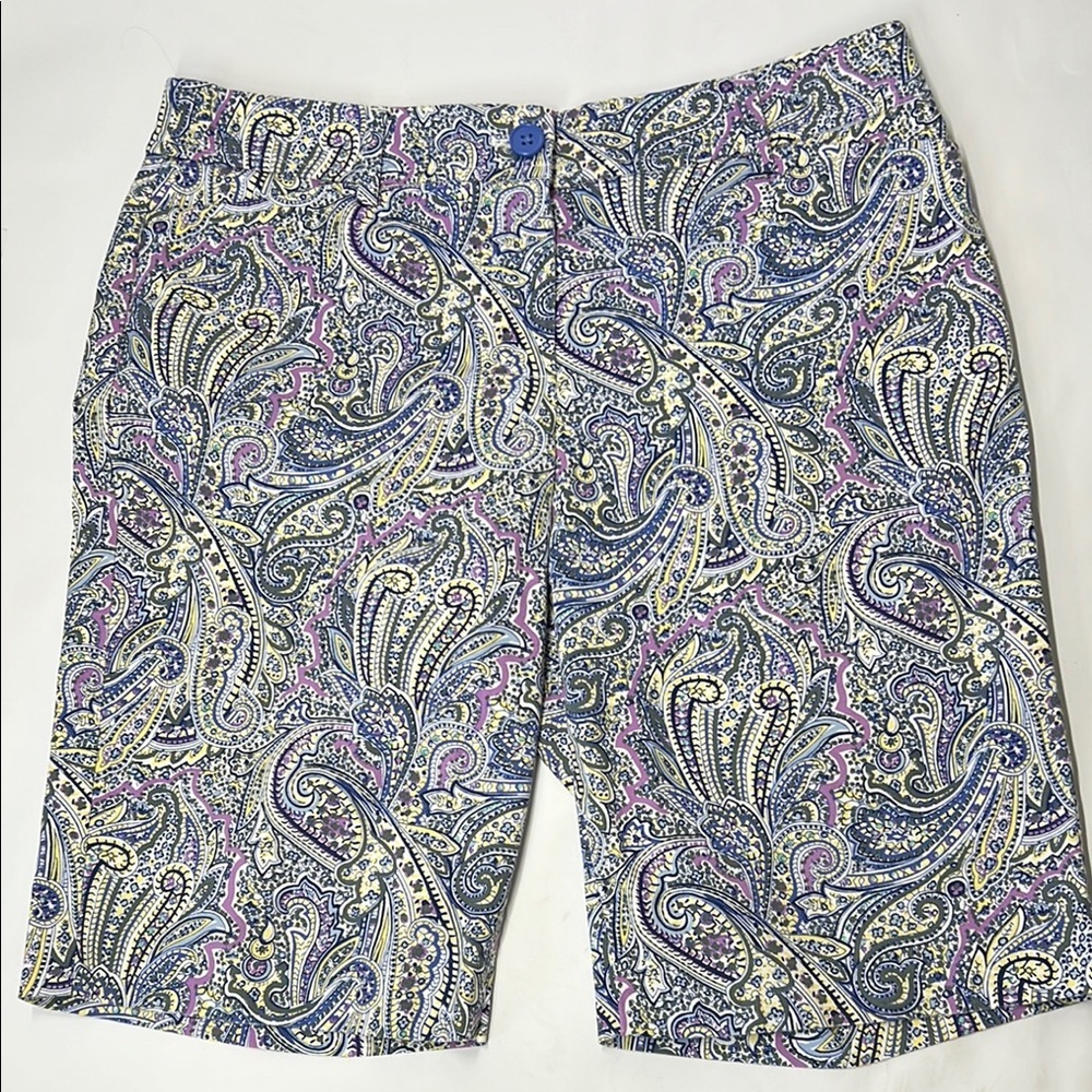 TALBOTS Women’s size 4 Blue Purple Paisley Print Shorts.